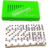 Домино Duke в зеленом пластиковом кейсе Цветные точки 28 шт (DN32304)