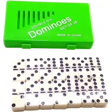 Доміно Duke у зеленому пластиковому кейсі Кольорові крапки 28 шт (DN32304)