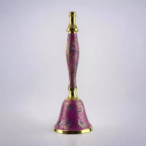 Інше Дзвіночок бронзовий із ручкою Н-21,5 см "Пташки на рожевому фоні" гравіювання (DN35951B)