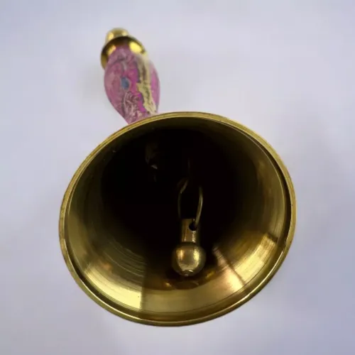 Інше Дзвіночок бронзовий із ручкою Н-21,5 см "Пташки на рожевому фоні" гравіювання (DN35951B)