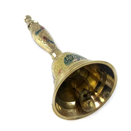 Другое Колокольчик с ручкой бронзовый H -18 см "Павлины на желтом фоне" гравировка (DN25806A)