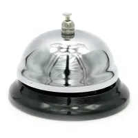 Колокольчик настольный h-6 см для рецепшн, портье, металл, черный, хром (DN18811)