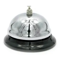 Колокольчик настольный h-6 см для рецепшн, портье, металл, черный, хром (DN18811)