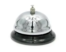 Дзвіночок настільний h-6 cм для рецепшн, портьє, метал, чорний, хром (DN18811)