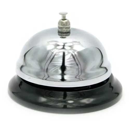 Другое Колокольчик настольный h-6 см для рецепшн, портье, металл, черный, хром (DN18811)