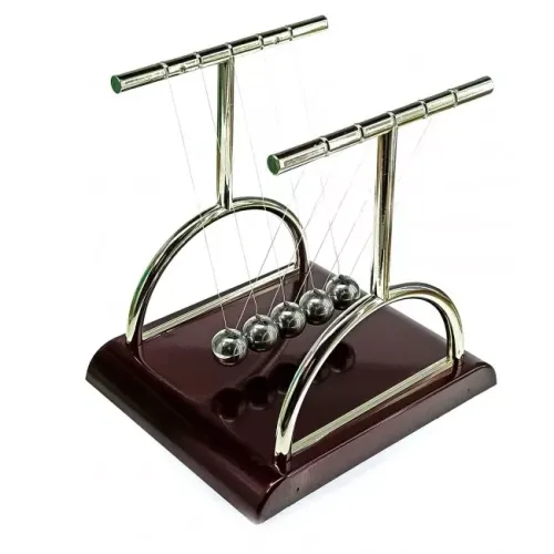 Приниматели решений и антистрессы Маятник Шары Ньютона антистресс инерционные (17,5х18х15 см)пластик, металл, коричневые (DN29727)