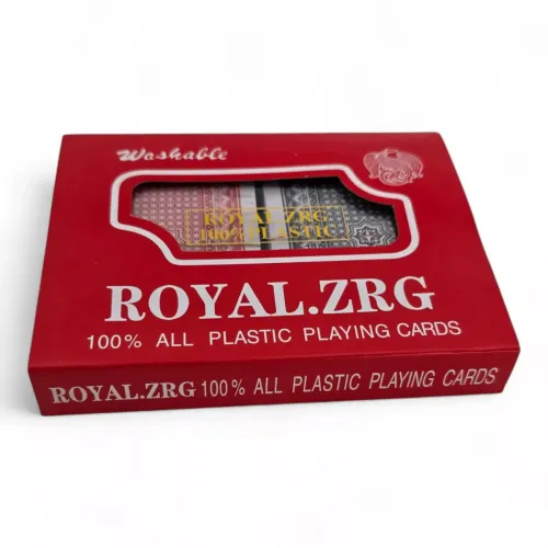 Игральные карты Набор карты игральные 2 колоды 54 шт. ROYAL ZRG, пластиковый кейс,красная,черная рубашка (DN36502)
