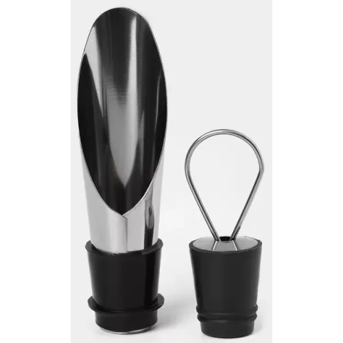 Все для алкогольних напоїв Набір сомельє на 3 предмети "Пляшка" чорна матова, 23х6х6 см, картонна коробка(DN32847)