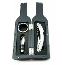 Набір сомельє на 3 предмети "Пляшка" чорна матова, 23х6х6 см, картонна коробка(DN32847)