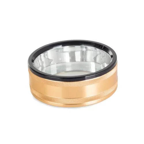 Компаси, лупи Універсальна збільшувальна екранна лупа кругла, метал, золотистий, кратність 6Х d-9 см h-4,5 см (DN29775)