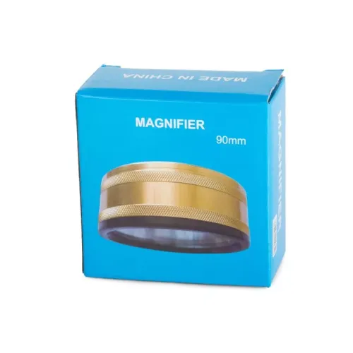 Компаси, лупи Універсальна збільшувальна екранна лупа кругла, метал, золотистий, кратність 6Х d-9 см h-4,5 см (DN29775)
