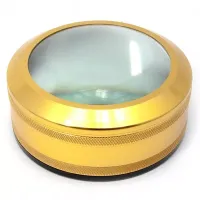 Універсальна збільшувальна екранна лупа кругла, метал, золотистий, кратність 6Х d-9 см h-4,5 см (DN29775)