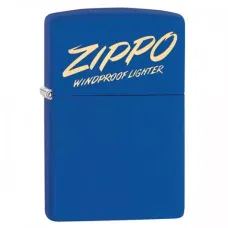 Зажигалка бензиновая Zippo Script Design Синяя с логотипом (49223)