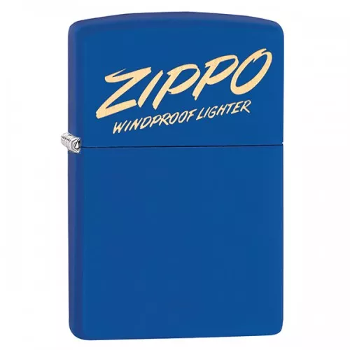 Бензиновые зажигалки Зажигалка бензиновая Zippo Script Design Синяя с логотипом (49223) Бензиновые зажигалки Зажигалка бензиновая Zippo Script Design Синяя с логотипом (49223)