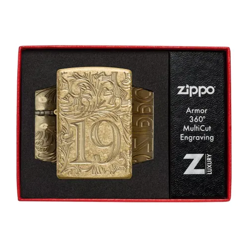 Бензинові запальнички Запальничка армована бензинова ZIPPO Armor® Tumbled Brass 1932 Filigree Design, золотиста (46776)