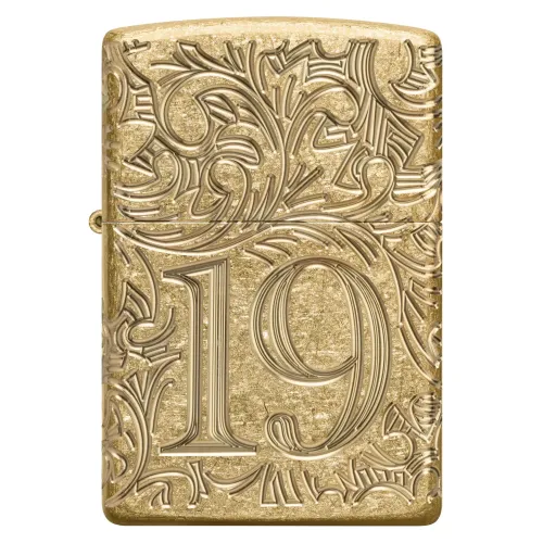Бензинові запальнички Запальничка армована бензинова ZIPPO Armor® Tumbled Brass 1932 Filigree Design, золотиста (46776)
