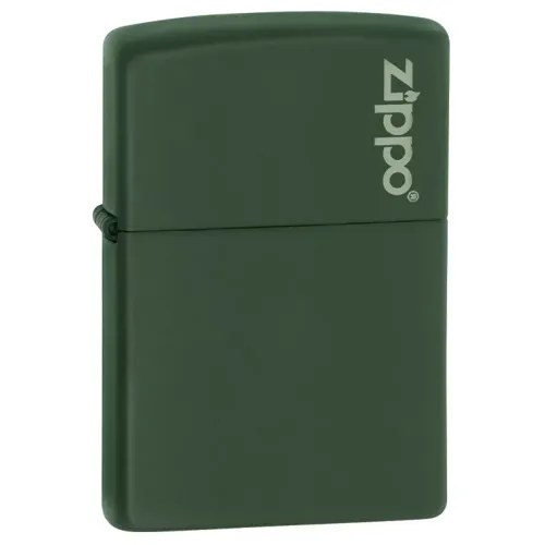Бензинові запальнички Запальничка бензинова Zippo Green Matte Logo оливкова (221ZL)