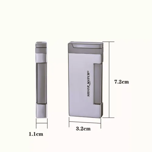 Газові запальнички Запальничка газова п'єзо турбо Silver Match Berlin метал, темний лід (40674363DRI)