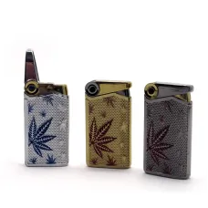 Запальничка металева газова турбо (6,5х3,5х1 см) золотистий, сріблястий (DN27747)