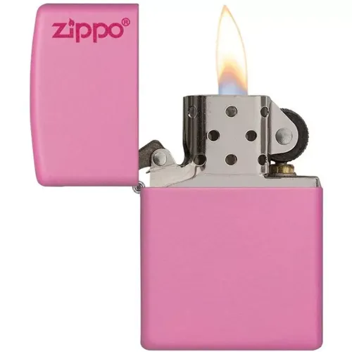Бензинові запальнички Запальничка Zippo PINK MATTE with zippo logo (238ZL)