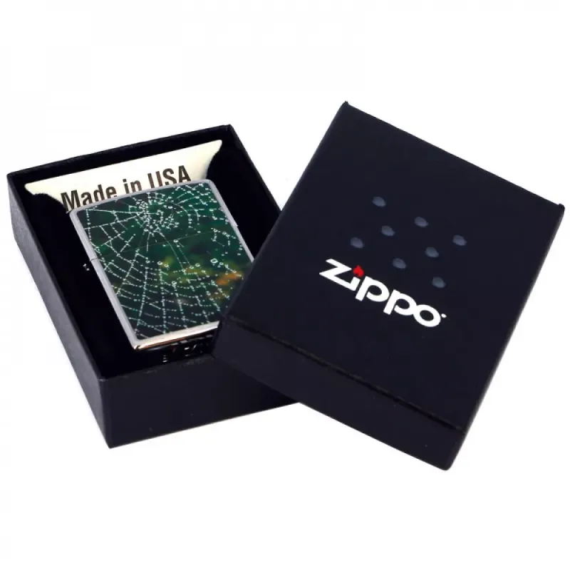Запальничка бензинова "ZIPPO" SPIDER WEB RAIN DROPS (28285)