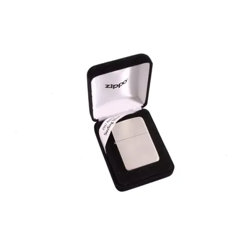 Серебряная бензиновая зажигалка Zippo 24 Silver 1941 Replica Hand Satin Sterling (24)