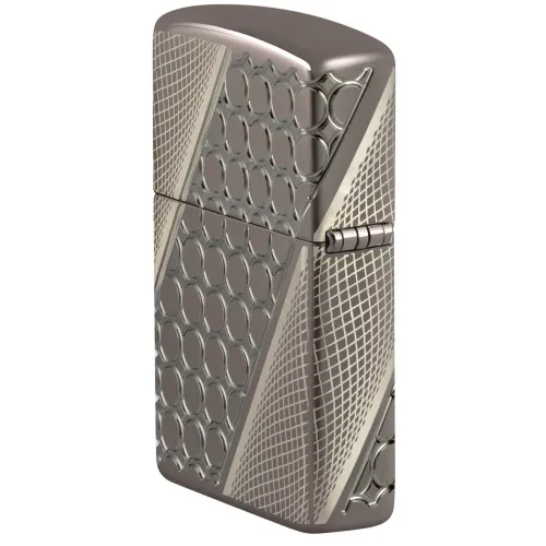 Зажигалка армированная бензиновая ZIPPO Armor® Black Ice® MultiCut Photo Image 360 Elegant Dots Design, черный лед (46812)