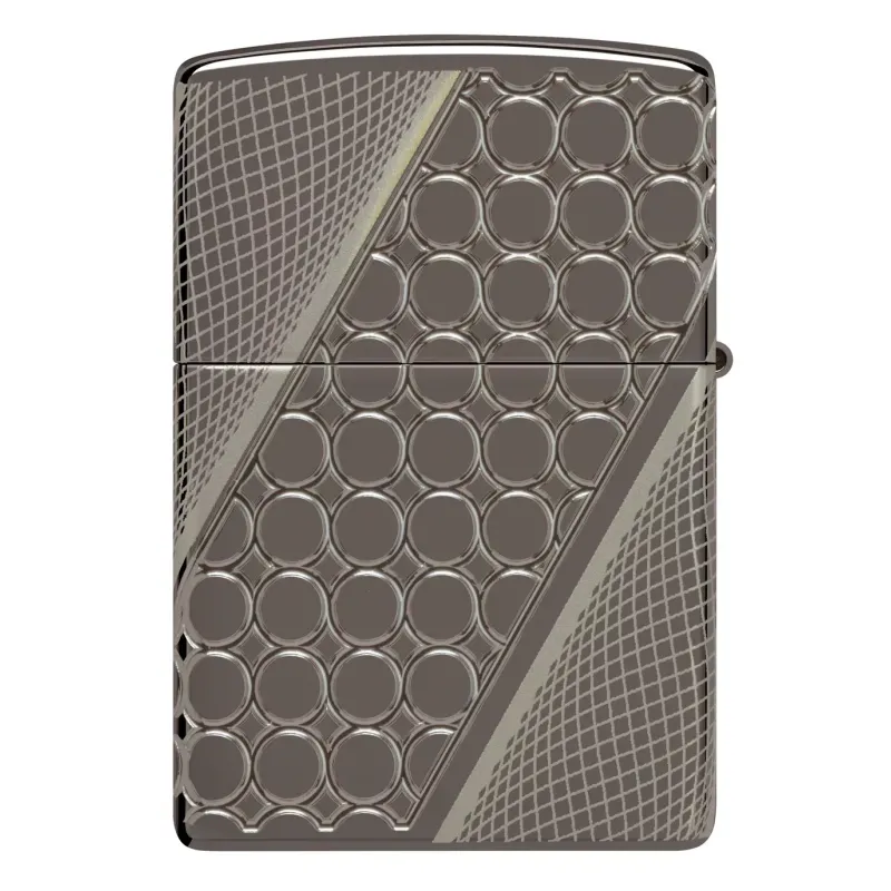 Зажигалка армированная бензиновая ZIPPO Armor® Black Ice® MultiCut Photo Image 360 Elegant Dots Design, черный лед (46812)