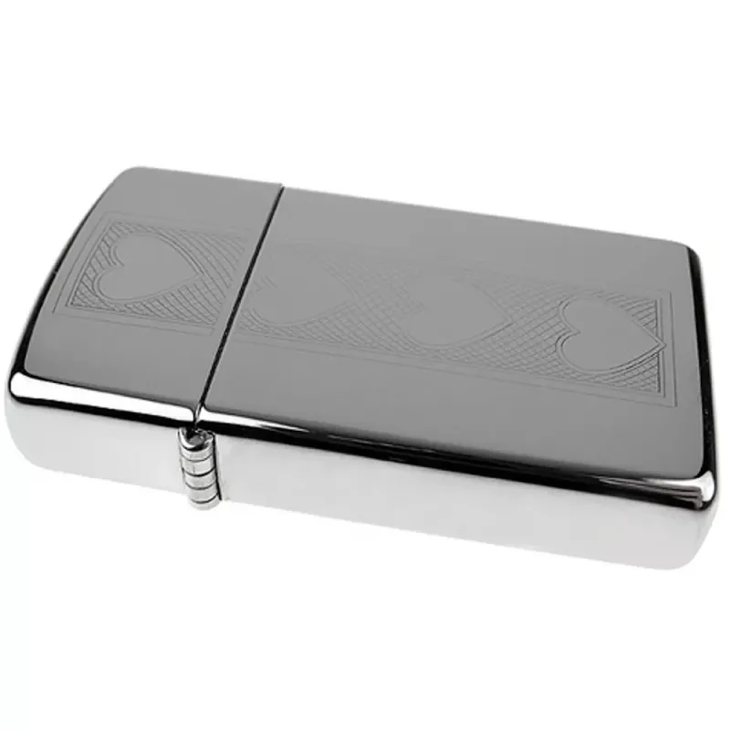 Зажигалка бензиновая узкая "ZIPPO" High Polish Chrome Slim Heart (28476)