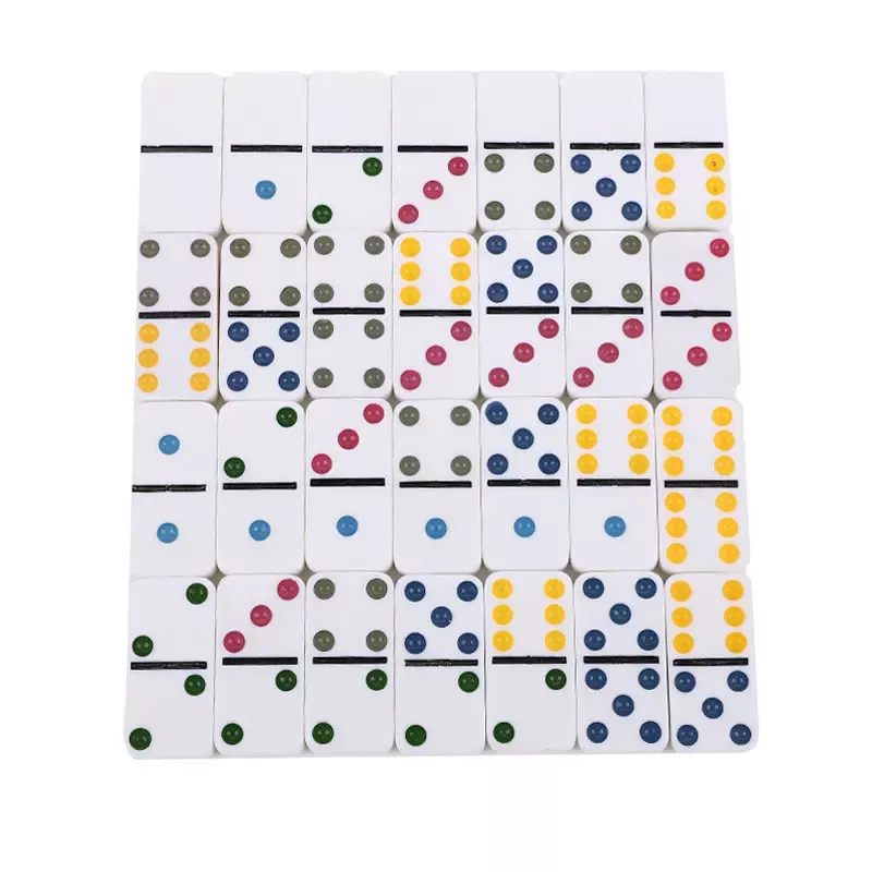 Домино з різнокольоровими крапками в металевому кейсі Double Six Color 19х11х 2,1 см (DN35988)