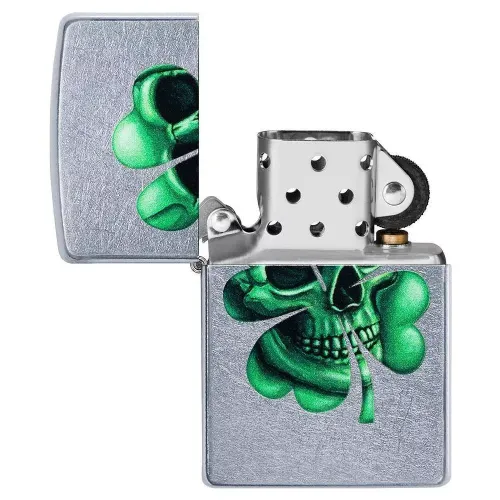 Зажигалка бензиновая Zippo Lucky Skull Серебристая (49260)