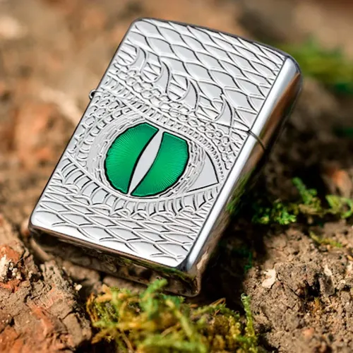 Зажигалка бензиновая армированная ZIPPO Armor® High Polish Chrome Dragon Eye (28807)