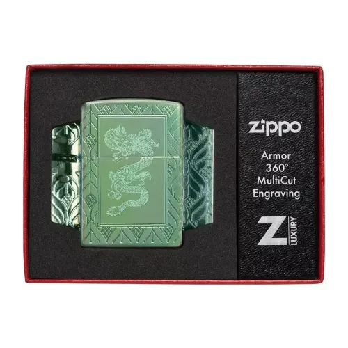 Зажигалка бензиновая Zippo Armor HP Green Elegant Dragon (49054)
