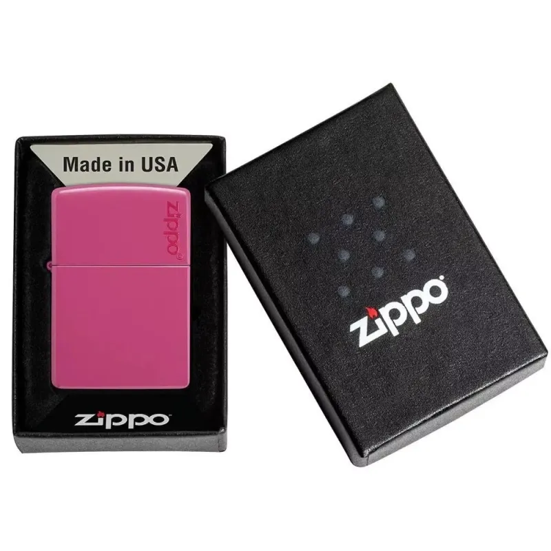 Зажигалка бензиновая Zippo Frequency Zippo Logo Розовая с логотипом (49846 ZL)