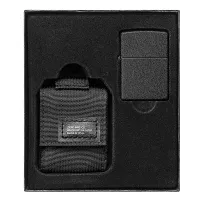 Зажигалка с чехлом Zippo 236 Blk Crackle Ltr Tactical Pouch OD Black GS (49402)