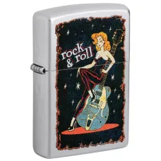 Зажигалка бензиновая ZIPPO Cool Chick Design, сатиновый хром (48930)