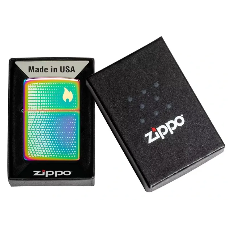 Зажигалка бензиновая Zippo Dots and Flame Design, хамелеон (46569)