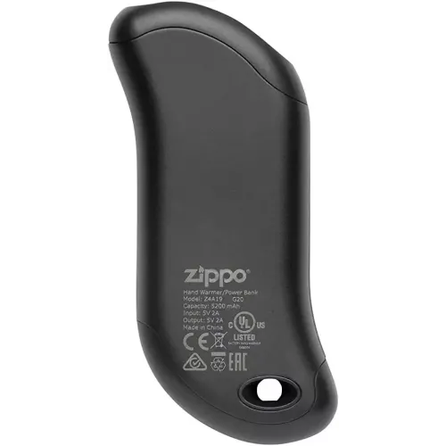 Грелка для рук USB до 9 часов+ Power Bank 5200 mAh ZIPPO Heatbank, индикатор заряда и нагрева, черная, картонная упаковка (2007340)