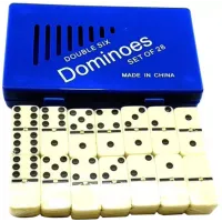 Домино Duke в синем пластиковом кейсе Цветные точки 28 шт (DN32304B)