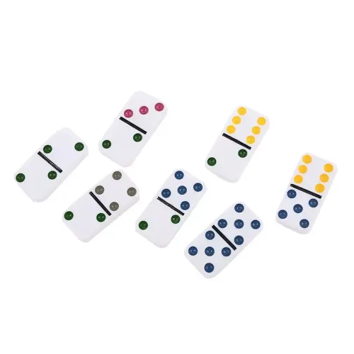 Доміно Домино з різнокольоровими крапками в металевому кейсі Double Six Color 19х11х 2,1 см (DN35988)