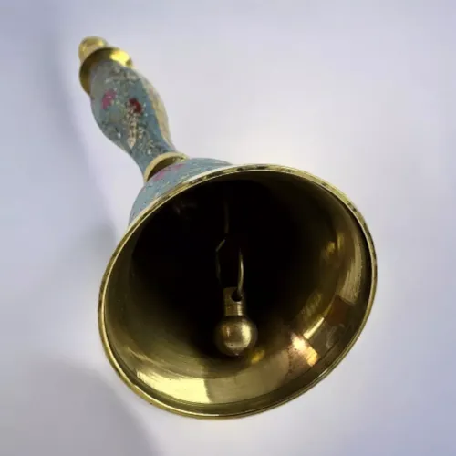 Інше Дзвіночок бронзовий із ручкою Н-21,5 см "Пташки на блакитному фоні" гравіювання (DN35951C)