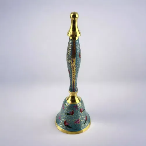 Інше Дзвіночок бронзовий із ручкою Н-21,5 см "Пташки на блакитному фоні" гравіювання (DN35951C)