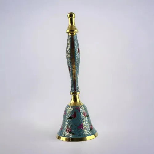 Інше Дзвіночок бронзовий із ручкою Н-21,5 см "Пташки на блакитному фоні" гравіювання (DN35951C)