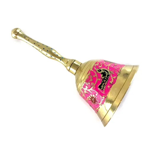 Другое Колокольчик с ручкой бронзовый H -12,5 см "Птицы на розовом фоне" гравировка (DN25806F)