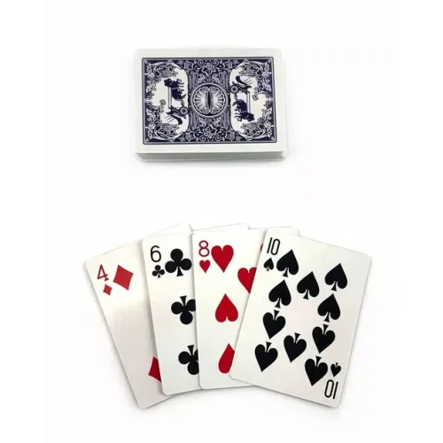 Игральные карты Карты игральные с пластиковым покрытием 54 листа 87х62мм, 2 индекса, синяя рубашка (DN19172BL)