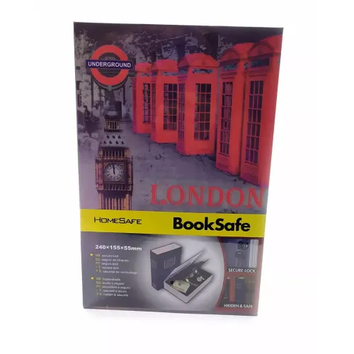 Книги-сейфы Книга-сейф "London" 24.5х16х5.5 см металл, пластик, серый, красный (DN32007A)