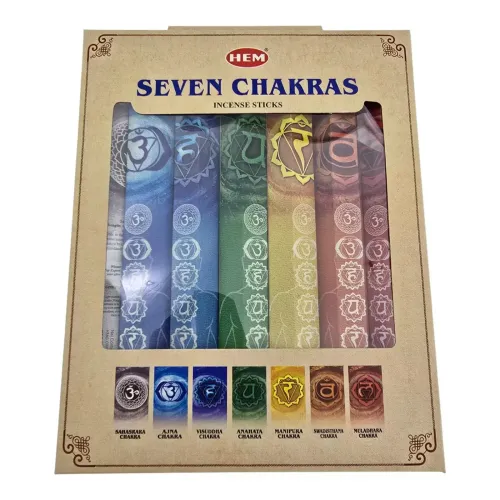 Наборы ароматов Подарочный набор благовоний 7 ароматов "Семь чакр" 7 Chakras Hexa Gift Pack HEM палочки HEXA по 20 шт (DN36544)