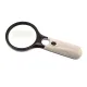Компасы, лупы Ручная лупа для чтения с подсветкой LED, увеличительное стекло две линзы 70 мм - Х3, 19 мм - Х45 (3 батареи ААА) (DN32850)