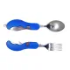 Посуд для відпочинку та туризму Складний набір туриста 4 в 1 ніж, ложка, веделка, відкривачка STINGER Синій (DN30756A)