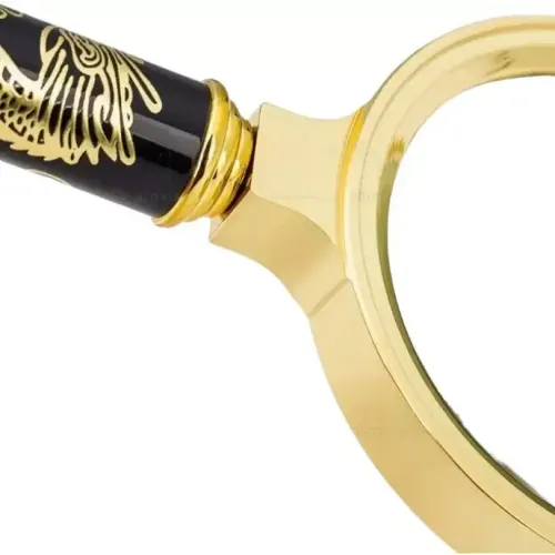 Компасы, лупы Универсальная лупа с ручкой "Дракон" пластик, черный, золотистый, кратность 5Х d-7см h-15,5 см (DN29720)